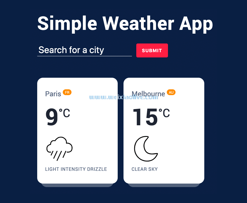 使用 Vanilla JavaScript 构建一个简单的天气应用程序