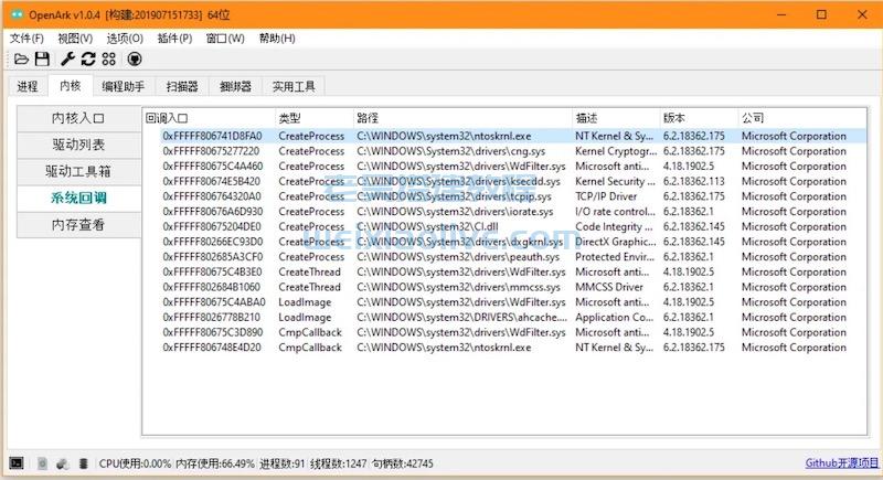 恶意程序分析工具包OpenArk v1.3.0 中文绿色版  第2张